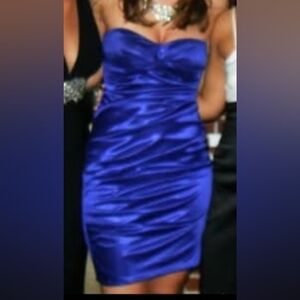 Semi-formal strapless blue dress, size 5/6. B. Darlin brand.